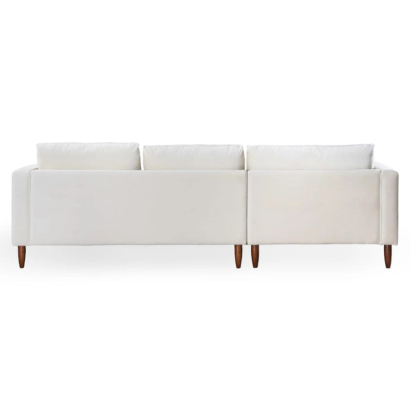 Mid-Century Modern L-förmiges Samt-Sofa mit Kissenrücken