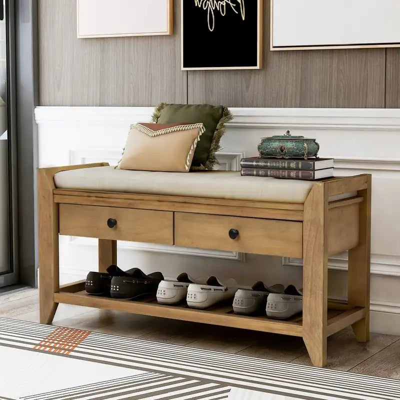 Storage Bench Multipurpose Entryway Bench Shoe Rack with Seat