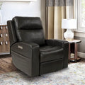 37 Zoll Top-Grain-Leder Power-Gleiter-Liegesessel mit USB-Ladefunktion und verstellbarer Kopfstütze