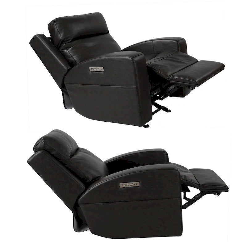 37 Zoll Top-Grain-Leder Power-Gleiter-Liegesessel mit USB-Ladefunktion und verstellbarer Kopfstütze