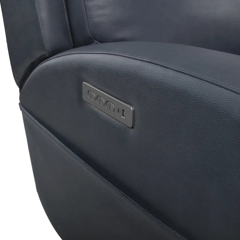 37 Zoll Top-Grain-Leder Power-Gleiter-Liegesessel mit USB-Ladefunktion und verstellbarer Kopfstütze