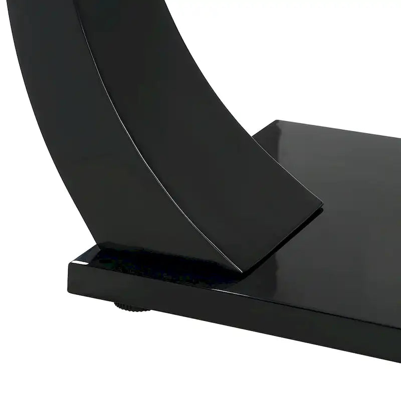 Moderner Couchtisch mit 50-Zoll-Glasplatte und Doppelsockel
