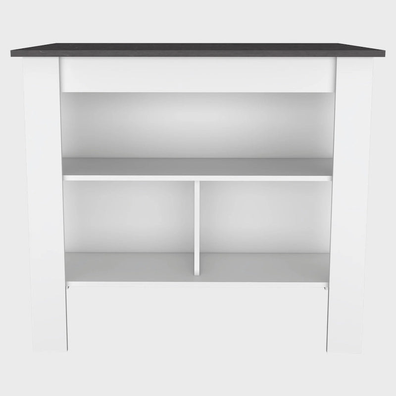 Kücheninsel mit vier Beinen, drei Ablagen