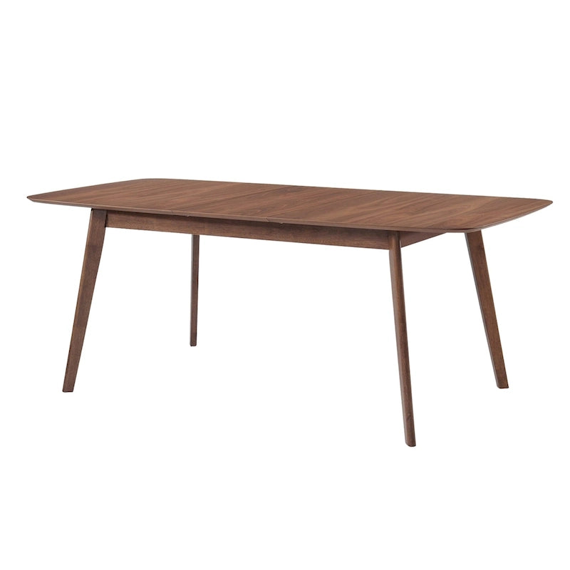 Rechteckiger Esstisch aus Nussbaum Natur mit Schmetterlingsauszug
