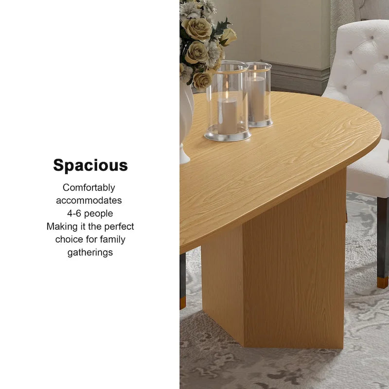 Nordischer Esstisch aus Massivholz, oval, für 6 Personen
