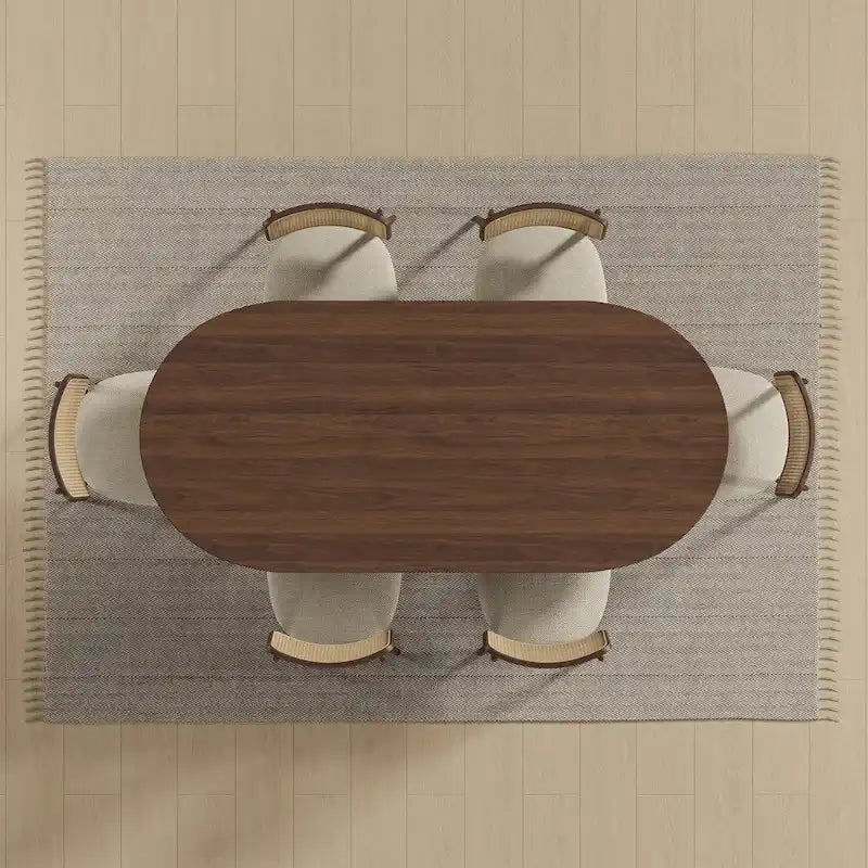 Nordischer Esstisch aus Massivholz, oval, für 6 Personen