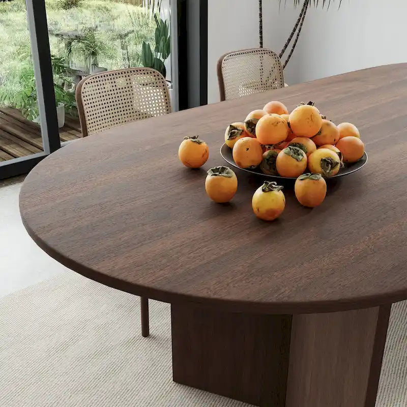 Nordischer Esstisch aus Massivholz, oval, für 6 Personen