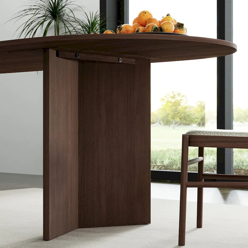Nordischer Esstisch aus Massivholz, oval, für 6 Personen