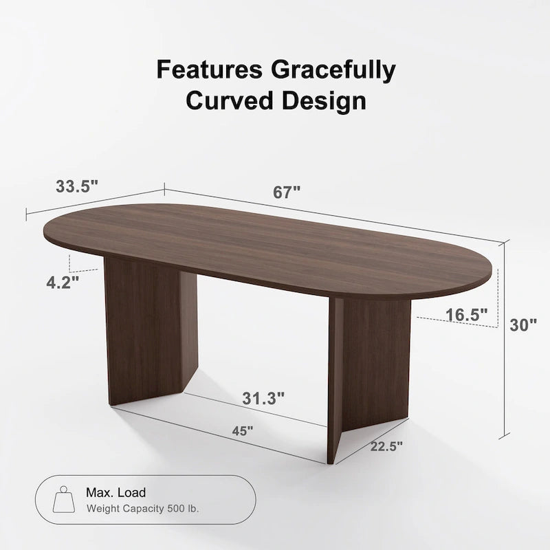 Nordischer Esstisch aus Massivholz, oval, für 6 Personen