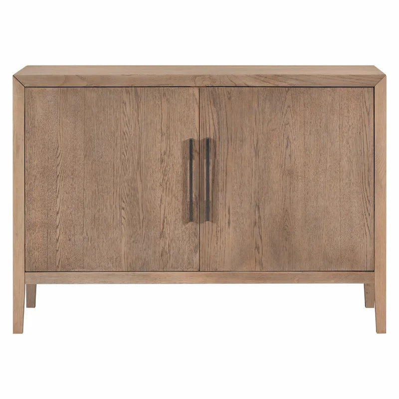 2-türiger Holzschrank mit verstellbarem Regal und Eichenholzbeinen