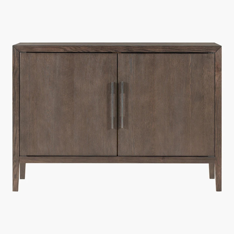2-türiger Holzschrank mit verstellbarem Regal und Eichenholzbeinen