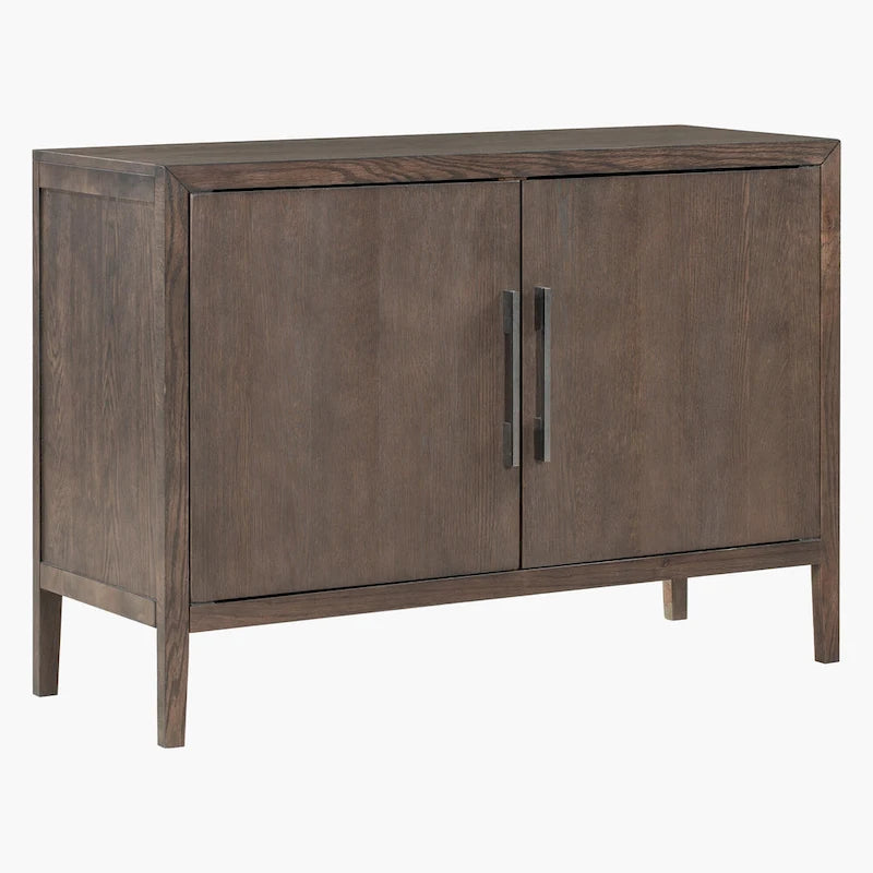 2-türiger Holzschrank mit verstellbarem Regal und Eichenholzbeinen