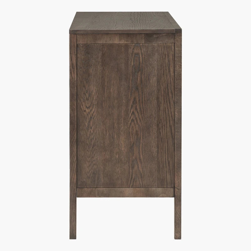 2-türiger Holzschrank mit verstellbarem Regal und Eichenholzbeinen