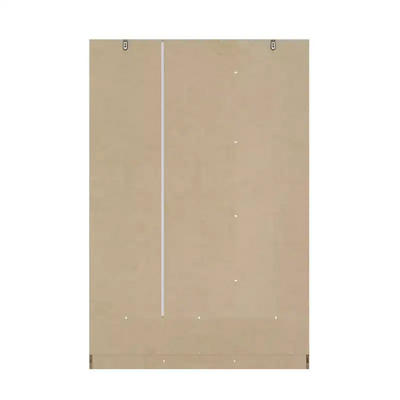 Famapy Rattan Wardrobe with 3 Drawers,3 Breathable Rattan Doors Closet,Farmhouse Style Tall Storage Armoire for Bedroom