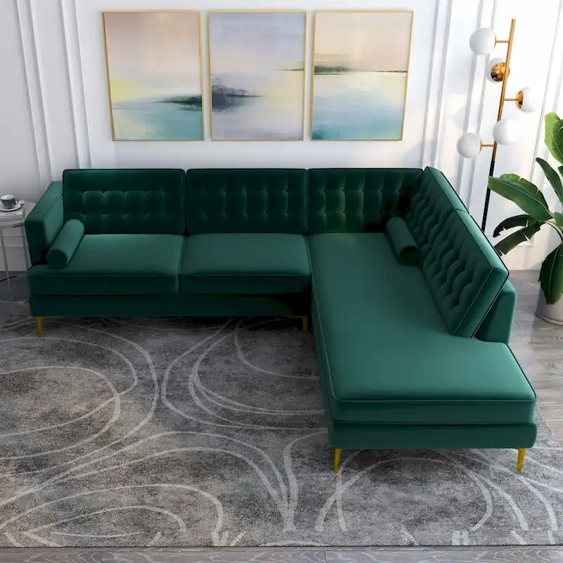 Samt Modernes getuftetes Ecksofa für das Wohnzimmer