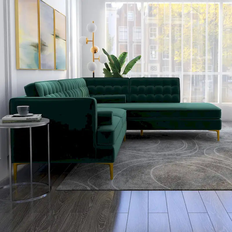 Samt Modernes getuftetes Ecksofa für das Wohnzimmer