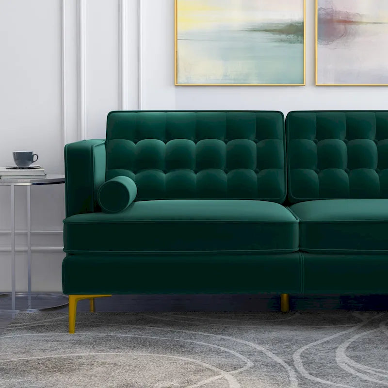 Samt Modernes getuftetes Ecksofa für das Wohnzimmer