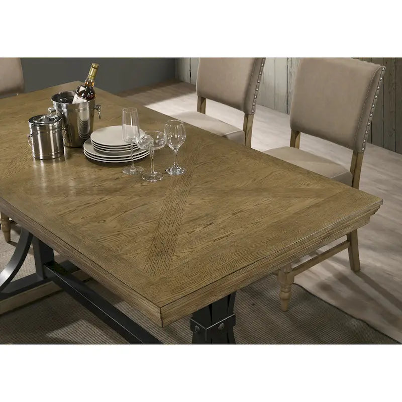 Nagelkopf-Driftwood-Finish-Bartisch, 6 Sitzplätze