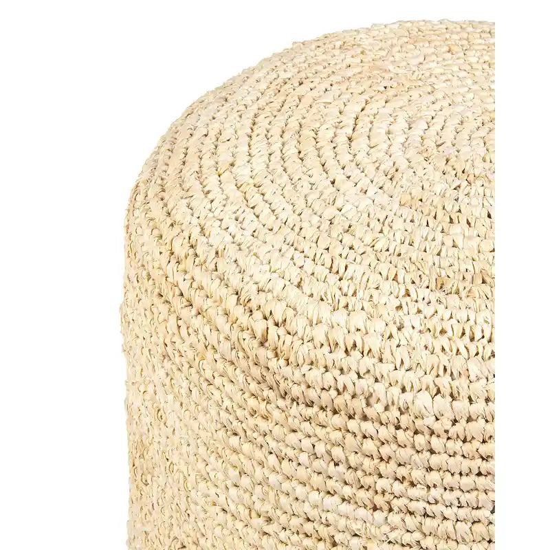 Handgewebter Akzenttisch aus Natur-Raffia