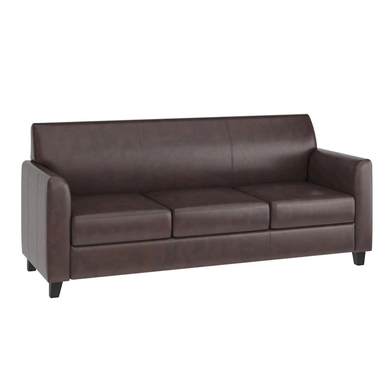 Sofa mit gerader Linienführung, Steppnähten und ausgestellten Armlehnen – 178 B x 74 T x 82 H cm