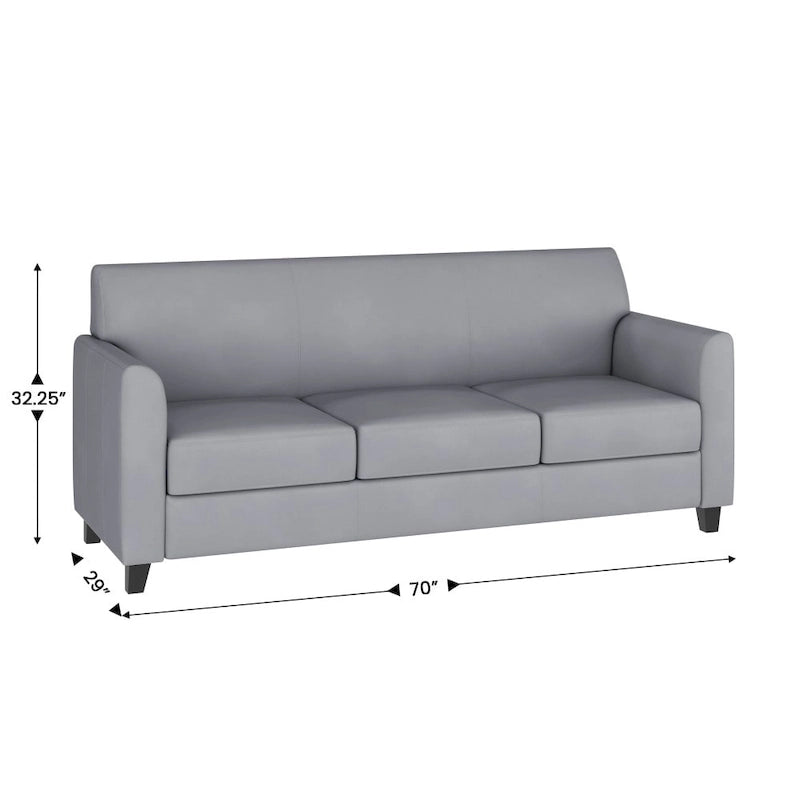 Sofa mit gerader Linienführung, Steppnähten und ausgestellten Armlehnen – 178 B x 74 T x 82 H cm