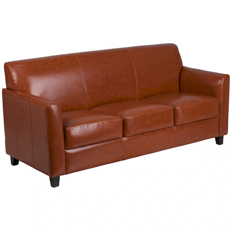 Sofa mit gerader Linienführung, Steppnähten und ausgestellten Armlehnen – 178 B x 74 T x 82 H cm