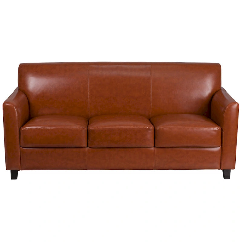 Sofa mit gerader Linienführung, Steppnähten und ausgestellten Armlehnen – 178 B x 74 T x 82 H cm