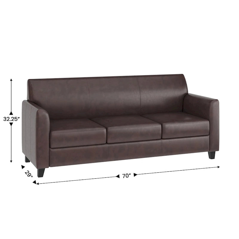 Sofa mit gerader Linienführung, Steppnähten und ausgestellten Armlehnen – 178 B x 74 T x 82 H cm