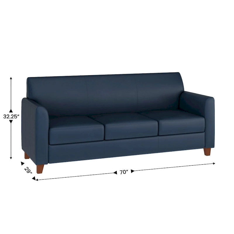 Sofa mit gerader Linienführung, Steppnähten und ausgestellten Armlehnen – 178 B x 74 T x 82 H cm