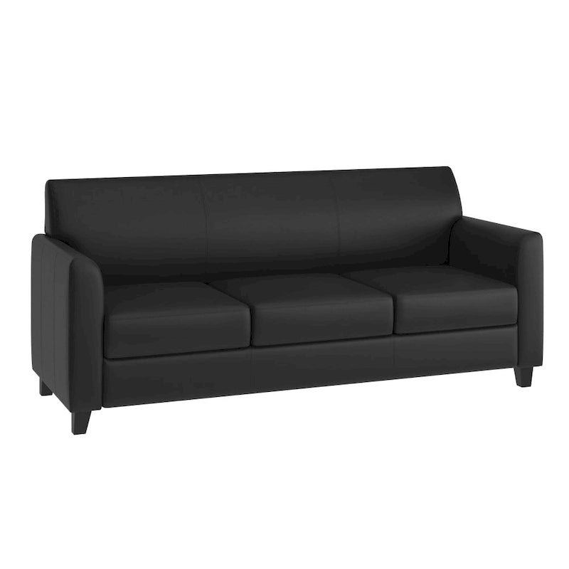 Sofa mit gerader Linienführung, Steppnähten und ausgestellten Armlehnen – 178 B x 74 T x 82 H cm