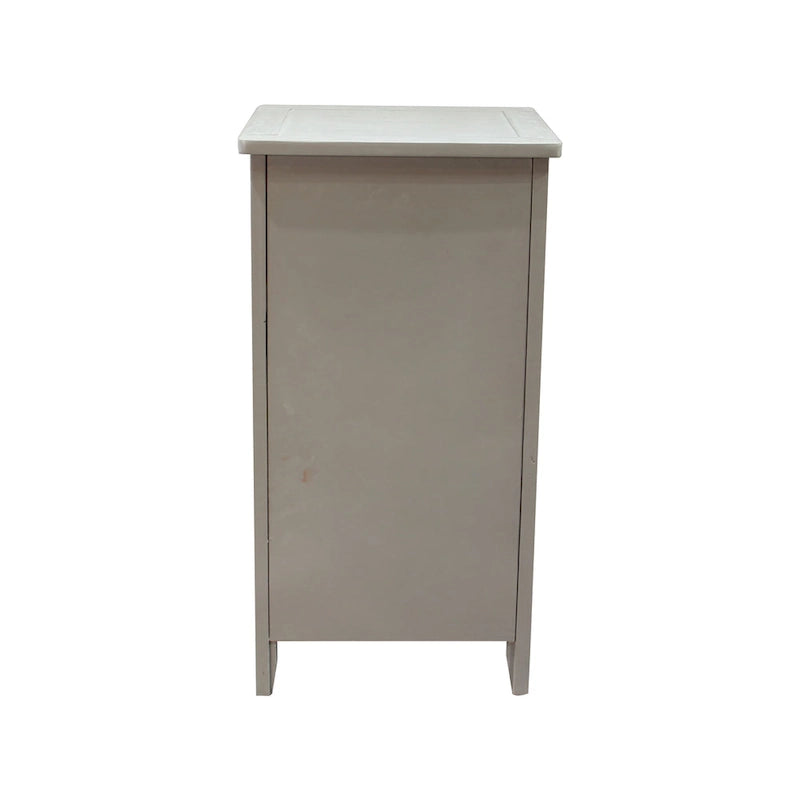 Akzentschrank aus Massivholz und Wasserhyazinthe mit 1 Schublade, Grau