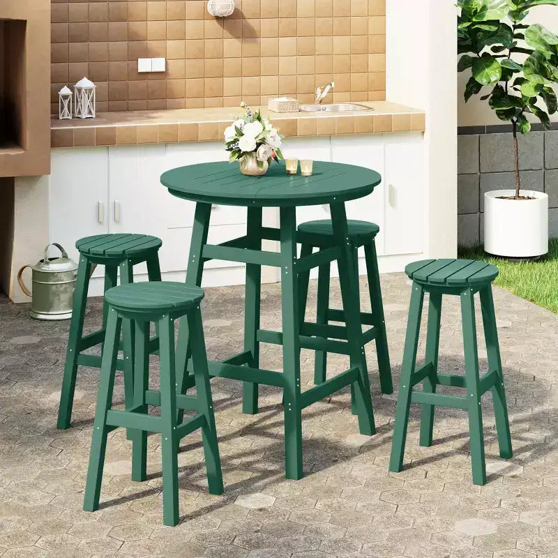 WestinTrends Malibu All Weather Hdpe Outdoor Patio Bar Height Dining Set (5-Piece)