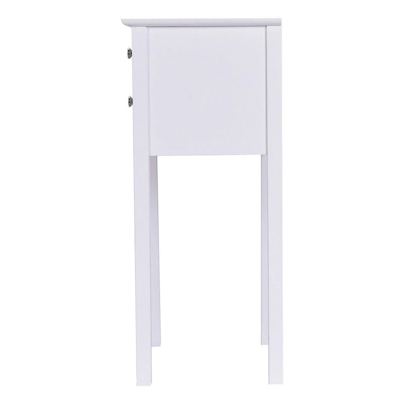 Weißer Nachttisch mit 2 Schubladen, 40,6 x 33 x 76,2 cm