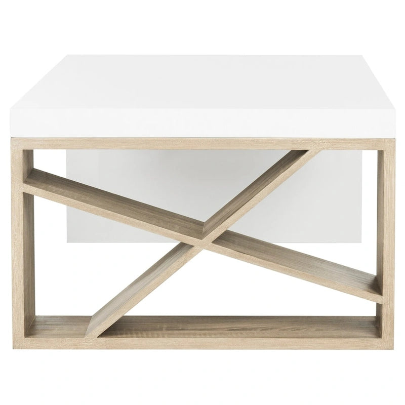 Skandinavischer Beistell-Couchtisch mit Stauraum, Lackiert - 47 x 24 x 15