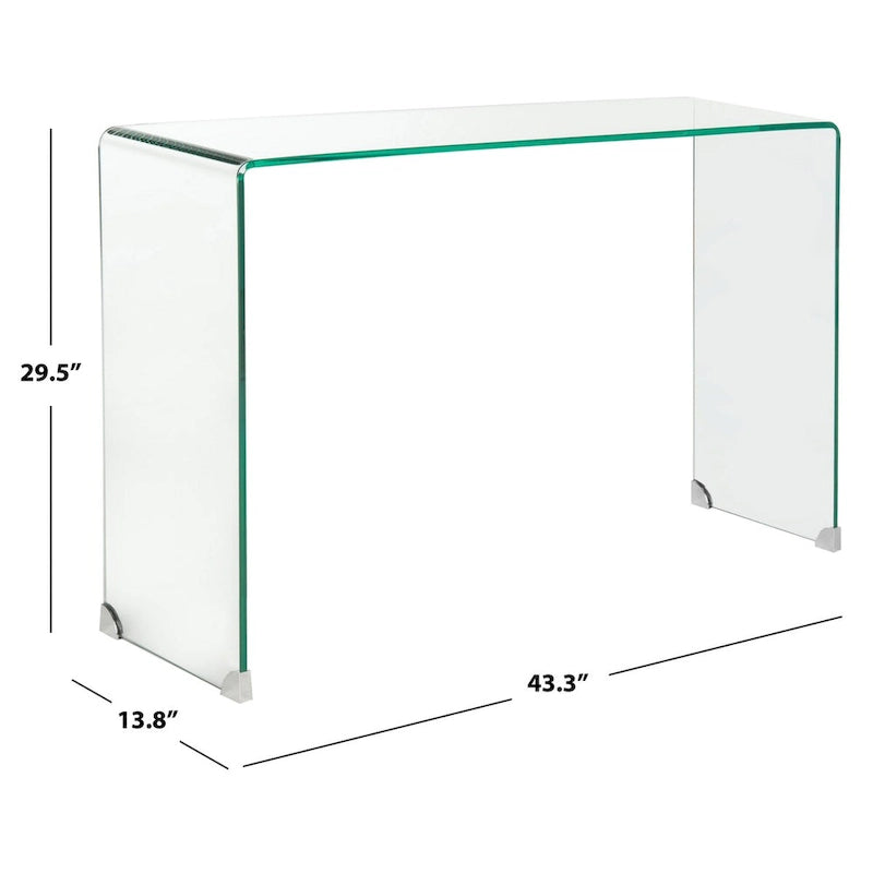 Konsolentisch aus gehärtetem Klarglas – 110 x 35 x 75 cm