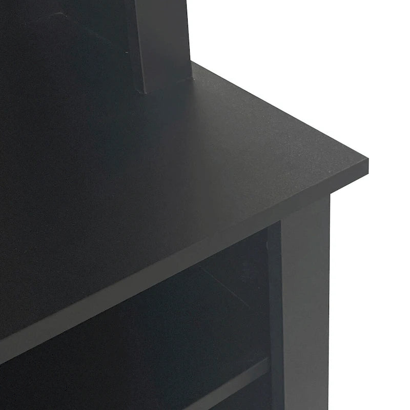 120 cm Garderobe mit Sitzbank, 3 Haken und verstellbarem Schuhregal