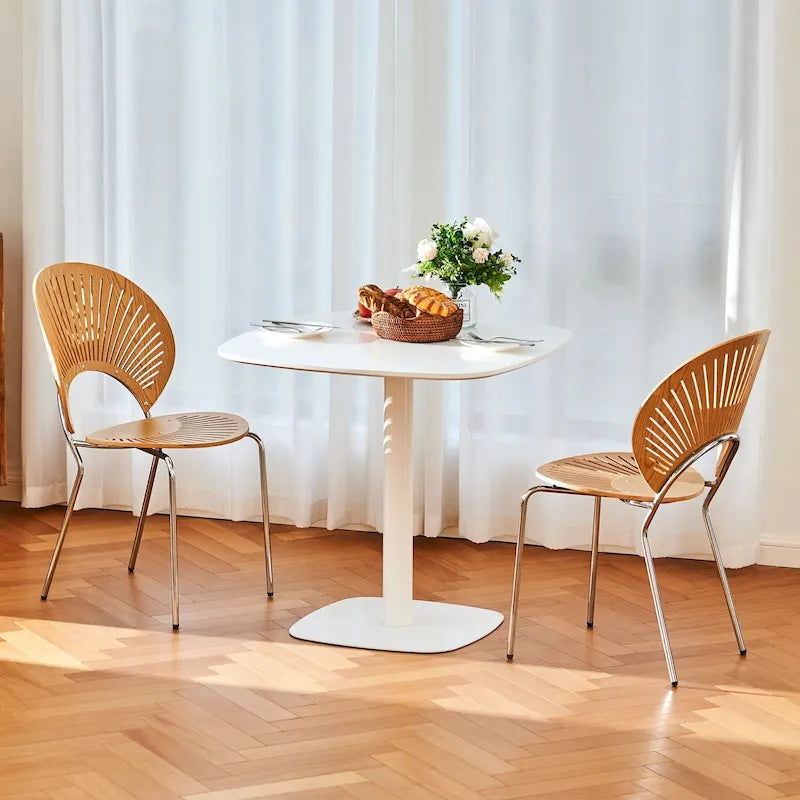 32 Zoll quadratischer Tulip Esstisch, Mattweiß