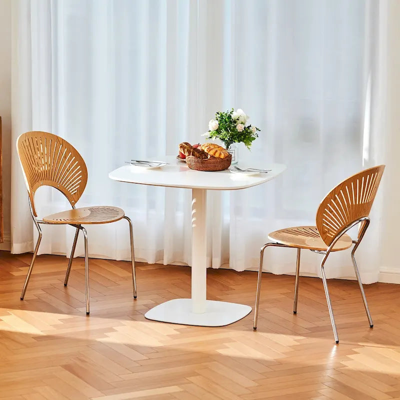 32 Zoll quadratischer Tulip Esstisch, Mattweiß