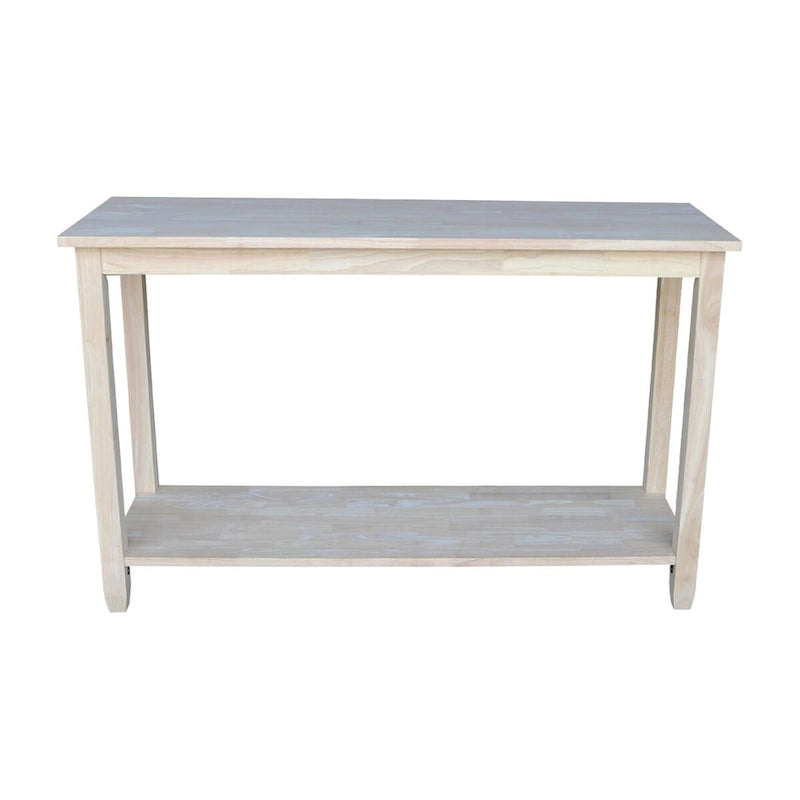 Unfertiger massiver Parawood Sofa-/Server-Tisch mit Ablage unten