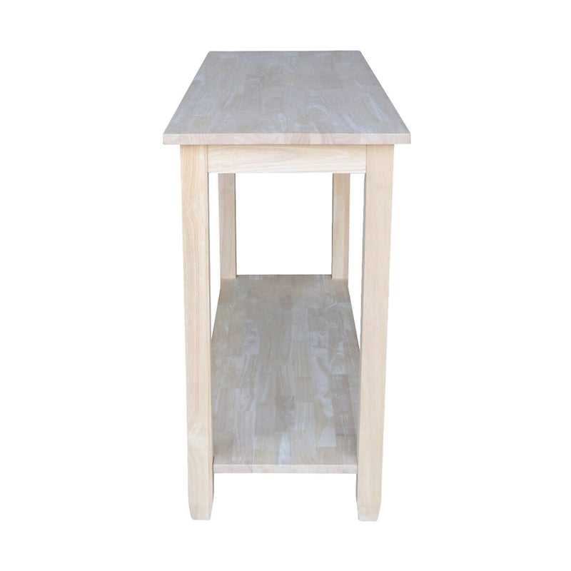Unfertiger massiver Parawood Sofa-/Server-Tisch mit Ablage unten