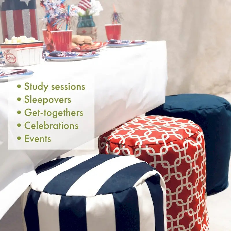 Indoor/Outdoor Ottoman Pouf, 40,6 x 40,6 x 43,2 cm