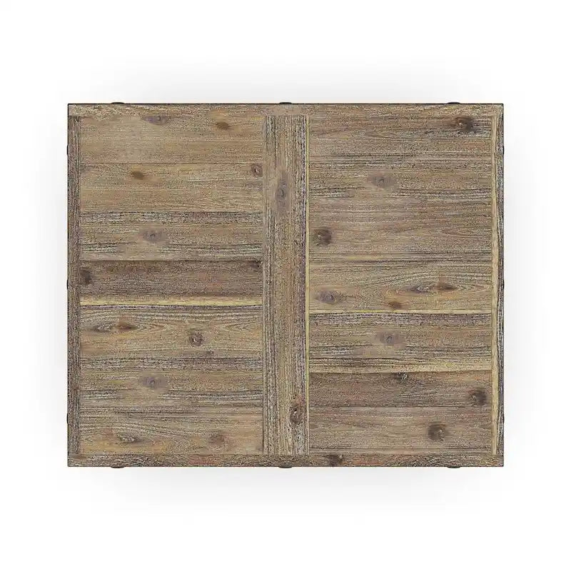 Brauner Beistelltisch aus Holz im rustikalen Industrial Design - 21 x 23 x 25
