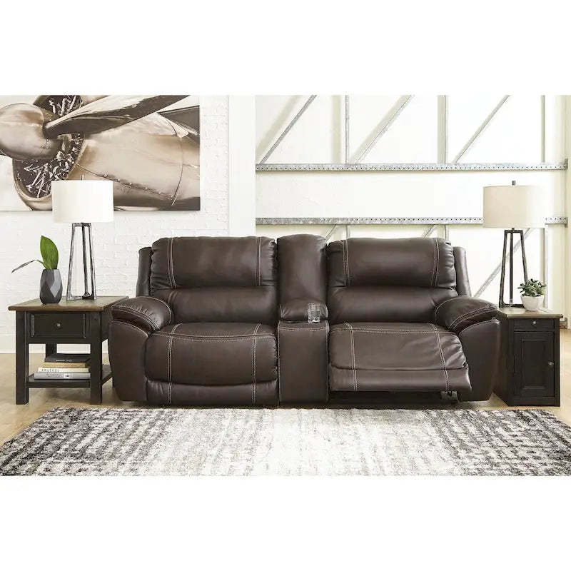 3-teiliges Power-Liegesofa mit Konsole