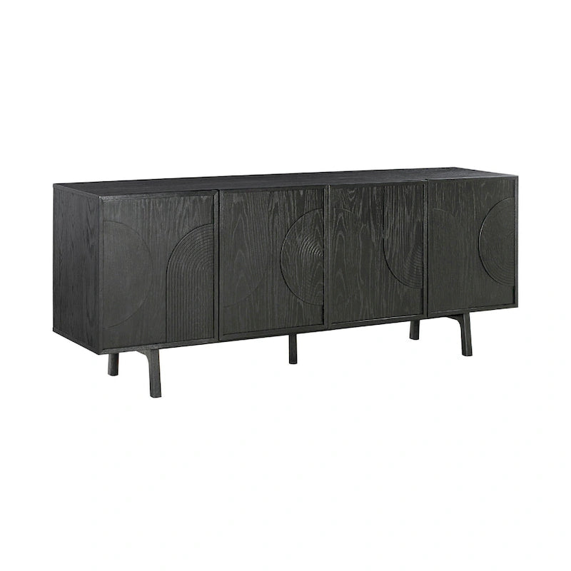79 Zoll Anrichte Sideboard Konsole mit 4 Türen, Schwarzeiche