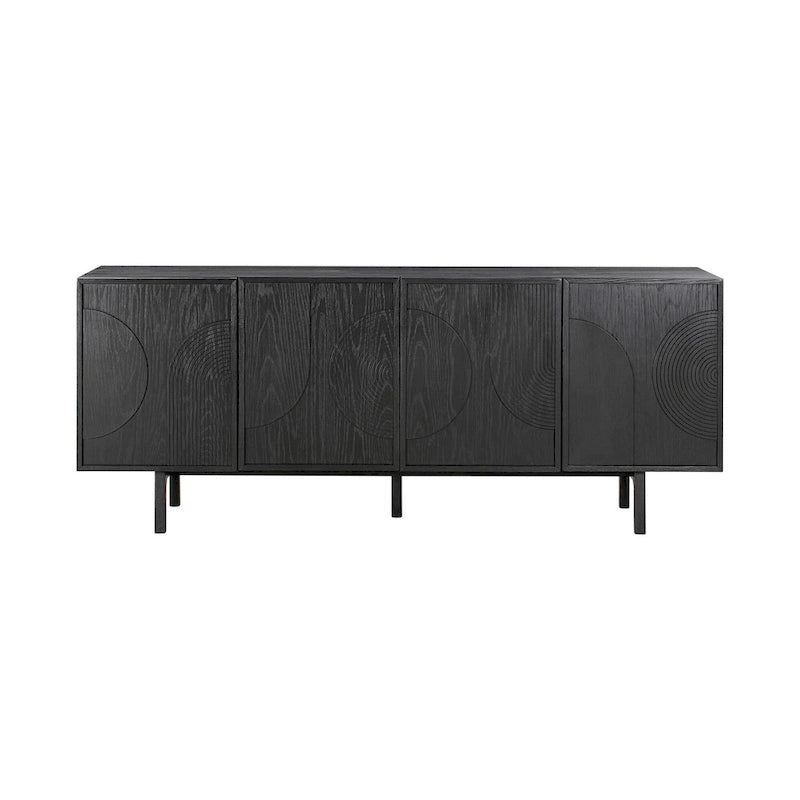 79 Zoll Anrichte Sideboard Konsole mit 4 Türen, Schwarzeiche