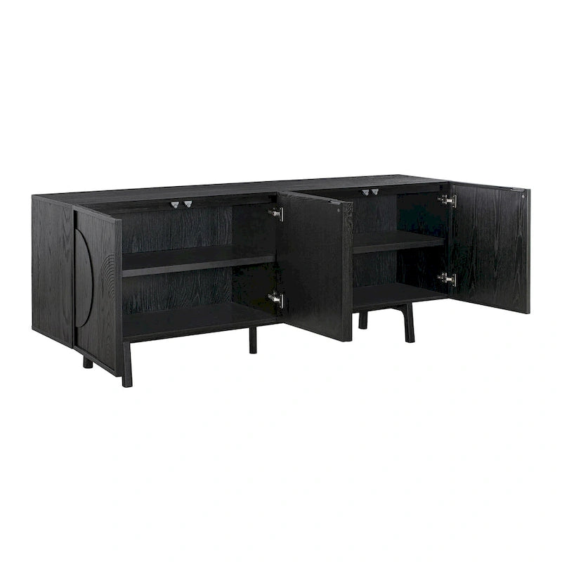 79 Zoll Anrichte Sideboard Konsole mit 4 Türen, Schwarzeiche