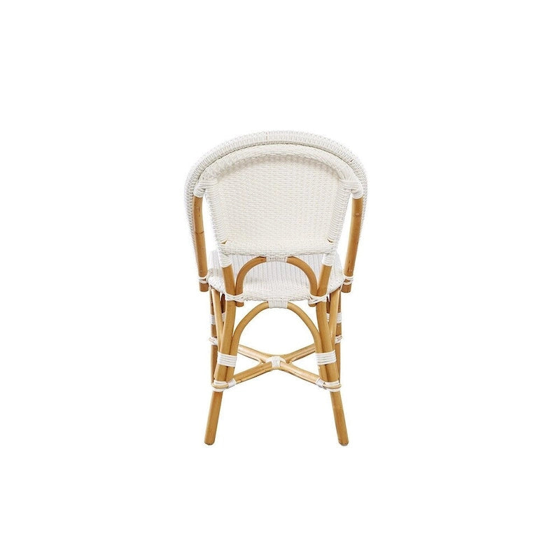 Rattan-Esszimmerstuhl in Weiß, 2er-Set