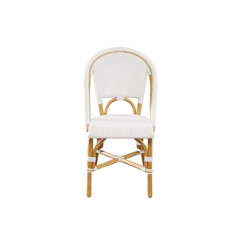 Rattan-Esszimmerstuhl in Weiß, 2er-Set