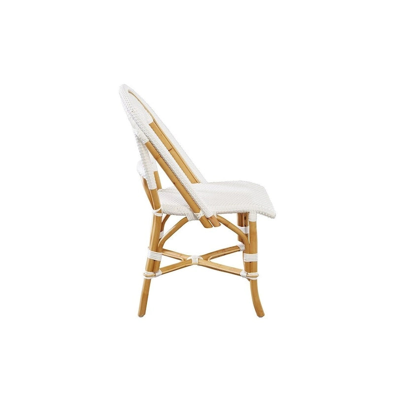 Rattan-Esszimmerstuhl in Weiß, 2er-Set