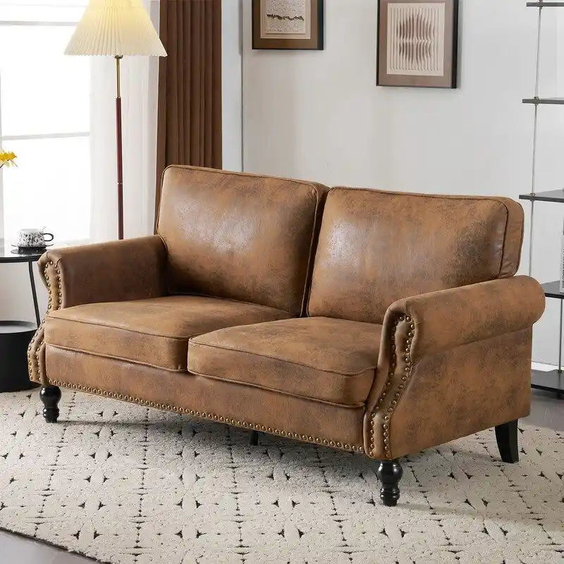 Mid-Century Gepolstertes Doppelsitzer-Sofa, Innenbereich